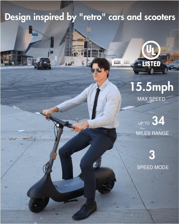 OPEN BOX- OKAI Beetle EA10A Seated e-Scooter Color Black #4736